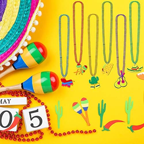 אנקו 24 חתיכות סינקו דה מאיו שרשראות חרוז מקסיקני שרשראות חרוז 6 עיצובים עבור מקסיקני מסיבת