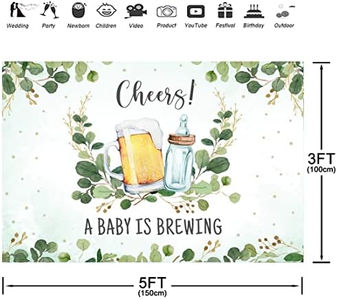 תינוק מתבשל תינוק מקלחת רקע 5 על 3 רגל בקבוק האכלה ובירה עלים ירוקים צילום רקע יום הולדת יילוד תא צילום