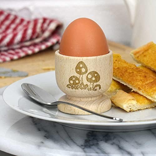אזידה 'פטריות שרפרף' כוס ביצה מעץ