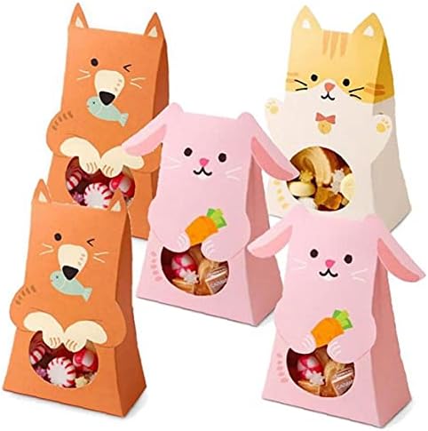 קופצני חיות נייר סוכריות תיבת עם חלון חמוד חתול ארנב מתנת קופסות שוקולד אריזת תיק עבור תינוק מקלחת