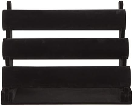 3 שכבה שחור קטיפה תכשיטי תצוגה עבור צמידים, שרשראות, צמיד, צמיד מציג למכירה, אביזרי ארגונית סטנד עבור שידה,