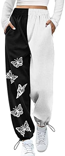נשים מכנסי קז ' ואל בתוספת גודל אלסטי מותניים סתיו מכנסיים ישר רגל מכנסיים נייר תיק מכנסיים מכנסי טרנינג מכנסיים