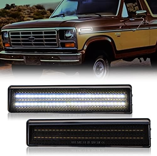 דרמוקה הוביל אורות סמן צד עבור 1980-1986 פורד ברונקו פ - 150 ו-250 ו-350 טנדר רכב שטח מנורות אות פגוש לבן