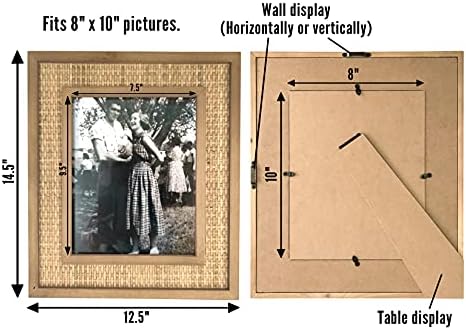 דרך פיירווד מסגרת תמונת ראטן ועץ - מסגרת צילום חוף או בוהו - מעמד שולחן ושולחן קיר
