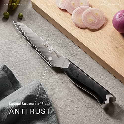 סכין שירות למטבח ווסטיד 5 אינץ ' סכין קילוף למטבח, סכין שף קטנה סכין חיתוך חדה עם נדן-סכין נירוסטה פחמן