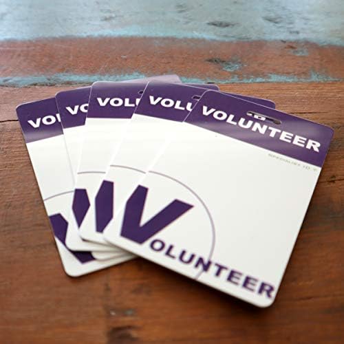 10 מארז-שרוכי התנדבות עם תגים-זיהוי למתנדבים-תגי שם פלסטיק כבדים עם שרוך בדלני לכנסייה, אירועים, בית ספר &מגבר;