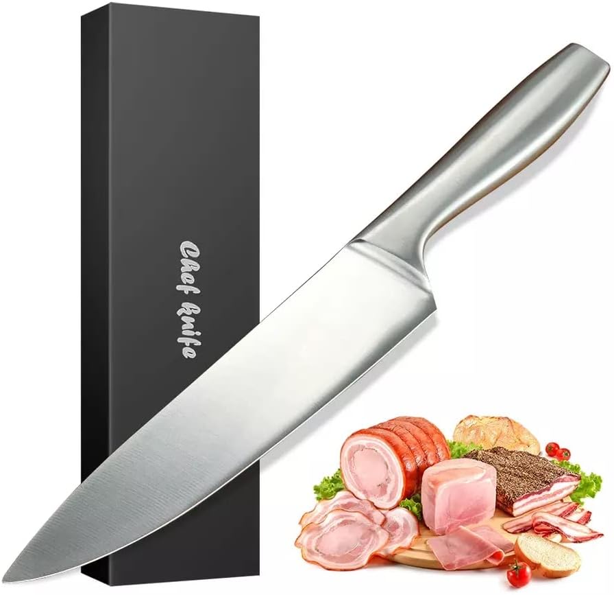 סכין השף המקצועי של ADBI עם קופסת מתנה, אולטרה חד, פלדה מלאה מזויפת, עיצוב ידית ארגונומית