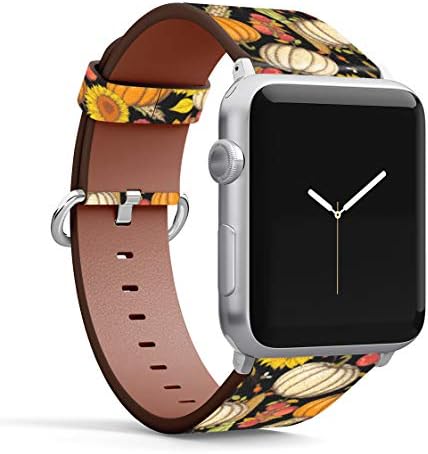 רצועת צמיד עור דפוסית תואמת לסדרת Apple Watch 5/4/3/2/1 Gen, החלפה ללהקות IWatch 38 ממ/40 ממ