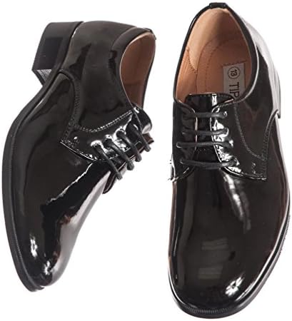 בני מבריק שחור טוקסידו נעליים, עגול הבוהן סגנון בתינוק כדי בני גדלים