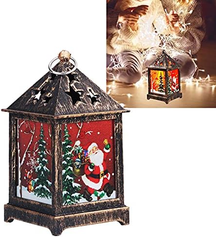 פנס חג המולד של זרקיהן הוביל אורות מהבהבים להבה מדומה עם טבעות מתכת סוללה קלה חמה המופעלת לקישוט הבית עץ חג