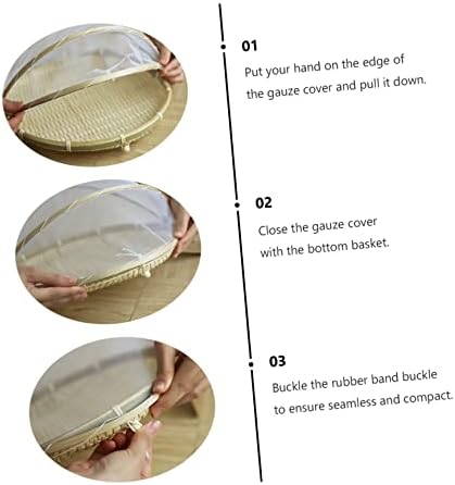 סלסלת אחסון במבוק של יארדווה סלים עגולים מגש עם מכסים לארגון עיצוב ידיים 1 pc סל אוכל חיצוני סל עם מכסה