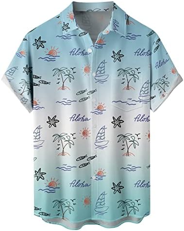BMISEGM Summer Mens Shirt חולצה פרח חולצה עם שרוולים קצרים סגנון קיץ סגנון חוף נינוח שמלת קיץ עצלה