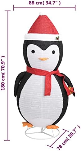 גצ'יר דקורטיבי חג המולד שלג פינגווין דמות LED בד יוקרה 70.9 קישוטים לעיצוב חג המולד חג המולד