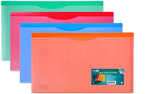 עמיד למים פולי-קובץ תיקיות עם למעלה כרטיסייה, מגוון צבעים, 4 יחידות חבילה, משפטי גודל