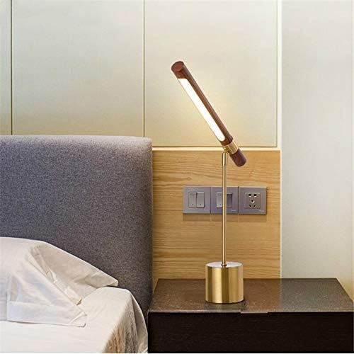 Wajklj דפוס עץ מינימליסטי אורות שולחן נחושת נחושת איטלקית מעצבת חדר שינה מנורת שולחן מיטה