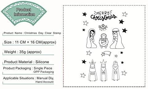בולים נקה נושא חג מולד שמח, כרטיסי חותמת סיליקון מצוירים לכרטיס גרוטאות לחג המולד של DIY מכין קישוט אלבום