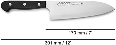 Arcos Deba סכין 7 אינץ 'נירוסטה. סכין חדה יפנית לדגים, בשר וירקות. ידית פולי -אוקסימתילן ארגונומית