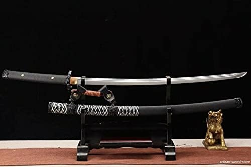 GLW חרב בעבודת יד יפן יפן טאצ'י סמוראי חרב קטאנה 1095 להב פלדת פחמן גבוה להביד מזויף
