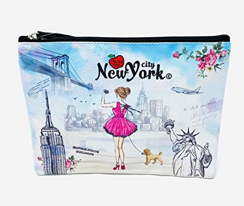 בנות & נשים גדול אופנה חמוד ניו יורק מזכרות רוכסן פאוץ נסיעות תיק קוסמטי יד תיק איפור ארנק