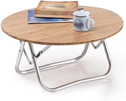 קמפינג שולחן עץ עגול תיירות מתקפל שולחן נייד חיצוני פיקניק ברביקיו פשוט קמפינג קטן שולחן