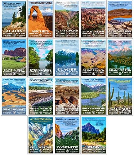 פוסטרים של הפארק הלאומי-גלויות עם יצירות מקוריות של רוברט ב. דקר