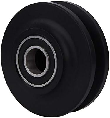 דלת אסם גלגל רכבת שער הזזה גלגל שחור מודרני עוקף עוקף דלת אסם חומרה פלסטיק + מתכת 2 יחידות