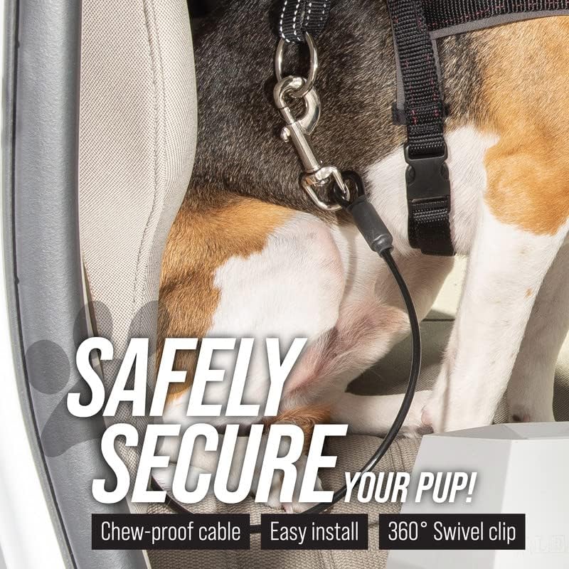 רצועה בוס כלב רכב מושב חגורת איפוק-לא-ללעוס כבד החובה רכב חגורת בטיחות עבור חיות מחמד-5 גדלים-מצופה פלדה חבל