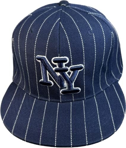 ניו יורק פסים מצויד כובע שחור היפ הופ בייסבול כובע כובע. גודל 62 סנטימטר. 7 3/4 כחול, אדום, בייג', לבן, כחול