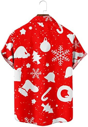כפתור דסודן לחג המולד כפתור מטה חולצות שרוול קצר, חולצת באולינג גרפי של חג המולד מצחיק חולצה מעצבת מסיבות