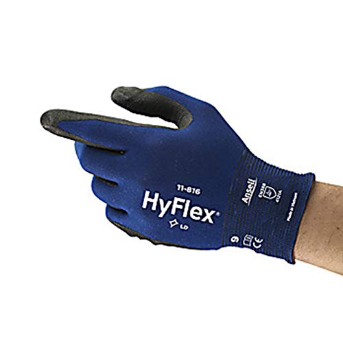 Ansell 11816090 Hyflex Light Duty כפפה תעשייתית רב תכליתית, ציפוי ניטריל קצף, 18 מד, סריגה,