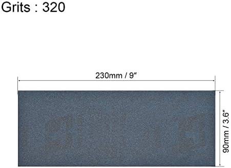 UXCell 10 יחידות 320 גריסים רטובים יבשים אטומים למים מגוון נייר זכוכית 3.6 אינץ 'x גיליונות נייר שוחקים