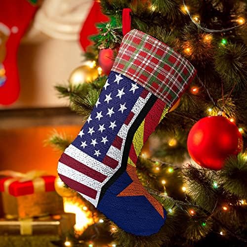 ארצות הברית ואריזונה דגל מדינת נצנץ חג המולד גרבי חג חג מולד הפיך משתנים מלאי קסום לחג המולד עץ אח תלייה