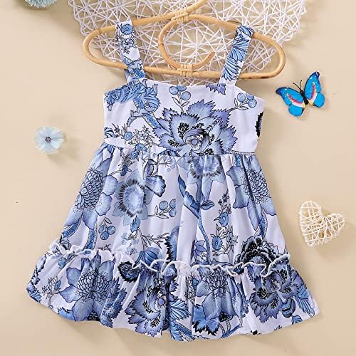 תינוקת שמלות ילדים בנות פעוט חוף פרחוני פרח הדפסי שרוולים תינוקות נסיכת בנות שמלת בגדי ילדה