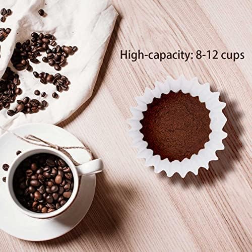 קפה מסנני 8-12 כוס, 100 לספור סל קפה מסנני מתאים מסחרי קפה מכונה עם שטוח תחתון, לבן חד פעמי נייר קפה מסנני סל