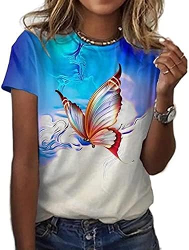 2023 בגדי אופנה קצר שרוול צווארון עגול כותנה גרפי חולצה חולצת טי לנערות למעלה קיץ סתיו גבירותיי