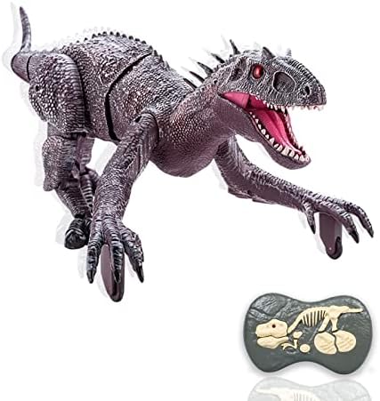 צעצוע דינוזאור לשלט רחוק של טרובונו לילדים, פעלולים חשמליים RC רובוט רובוט צעצוע דינוזאור עם אור ושאגה,