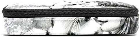 צבעי מים שחור ולבן 84x55in עיפרון עור תיק עט עם תיק אחסון כפול רוכסן כפול רוכסן.