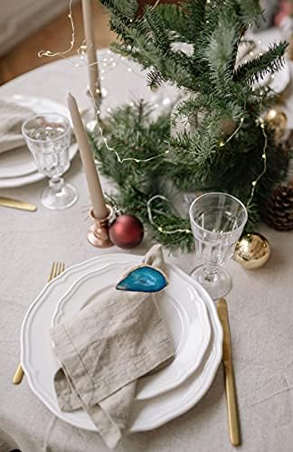 טבעות מפיות זהב סט של 4 פרוסת אגת טבעית מפית חג המולד תפאורה לשולחן ארוחת ערב למסיבות חופשות חתונה
