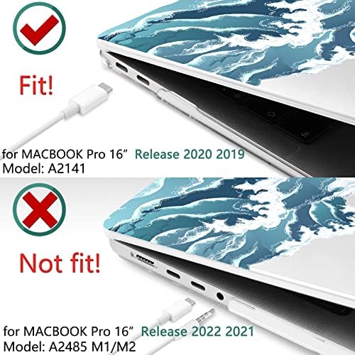 TWOL עבור MacBook Pro 16 אינץ 'מארז 2020 2019 דגם שחרור A2141 עם סרגל מגע ומזהה מגע, כיסוי פגז קשה מפלסטיק עם