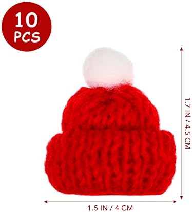 10 יחידות חג המולד מיני לסרוג סנטה כובעי חיות מחמד פסטיבל כובעי כיסוי ראש עשה זאת בעצמך בעבודת