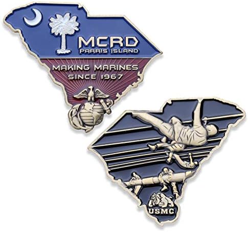 USMC Parris Island Challenge Coin - MCRD Marine Corps מגייס מטבע צבאי Depot - מטבע אתגר שתוכנן על ידי