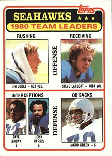1981 Topps 19 ג'ים ג'ודאט/סטיב לגרנט/דייב בראון/ג'ון האריס/ג'ייקוב גרין סיהוקס TL NFL כרטיס