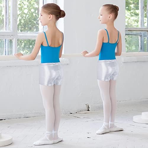 RESINTA 2 חבילות בנות מתעמלות מכנסיים קצרים נוצצים לריקודים נצנצים מכנסיים קצרים אתלטים מכנסיים קצרים