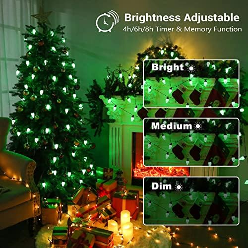 Brizled C9 RGB אורות חג מולד, 33ft 50 צבע LED משתנים אורות חג מולד חיצוניים, אור ליל כל הקדושים ניתן לחיבור