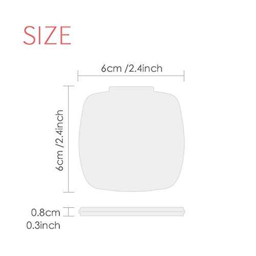 מאס פרח אוריגה דפוס מראה נייד קומפקטי כיס איפור כפול צדדי זכוכית