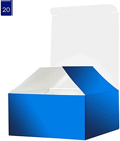 Lezakaa Matte Blue Cox Box קופסת קופסא עם מכסים - 20 חבילה, עיצוב זהב נייר כסף לתכשיטים, צמידים
