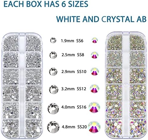 240 חתיכה רב צורות זכוכית קריסטל אב יהלומים 2 קופסות נייל אבני חן אבני חן אבני חן + ברור עבור