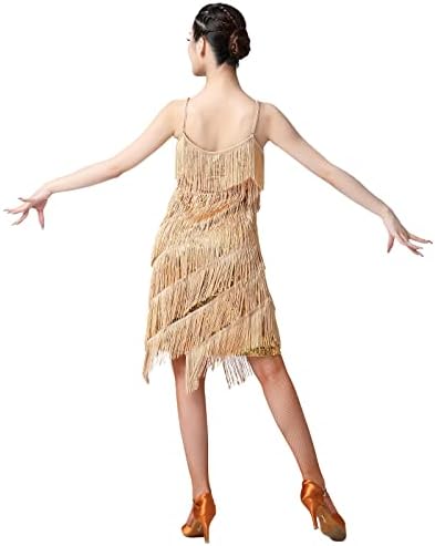 שמלת פלאפר לנשים משנות העשרים של המאה העשרים ציצית המסיבה הלטינית שמלת קוקטייל קוקטייל אולם נשפים