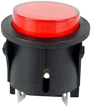 מתג לחצן לחץ אדום עם אור 4 פינים מתג מגע מתג מגע 15A 250V מתג נדנדה עגול חשמלי 28 * 23.2 ממ PS18-16-2