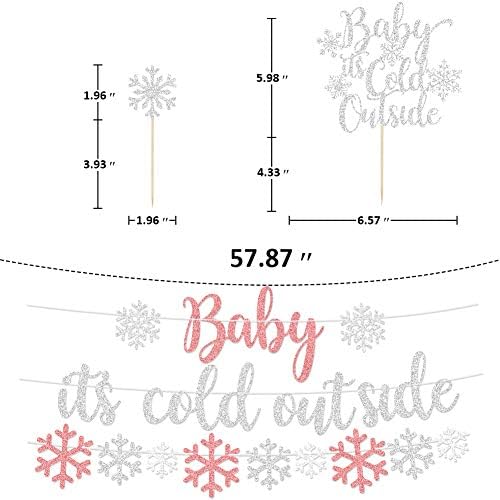 תינוק זה קר קישוטי מסיבות חיצוניים, באנר, בלוני פתית שלג, זר למקלחת תינוקות של ארץ הפלאות, חג המולד,
